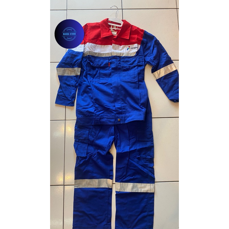 Setelan Baju Celana Kerja Wearpack Pertamina Nomex Original Anti Api / Coverall Nomex