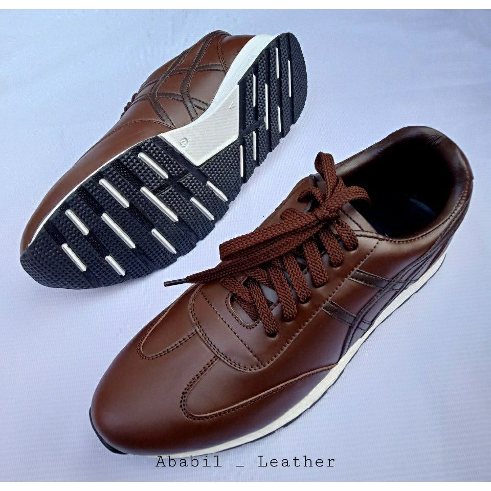 Sepatu Kulit Pria Kets Sneaker Tali Original 100% Papirut Casual Carva