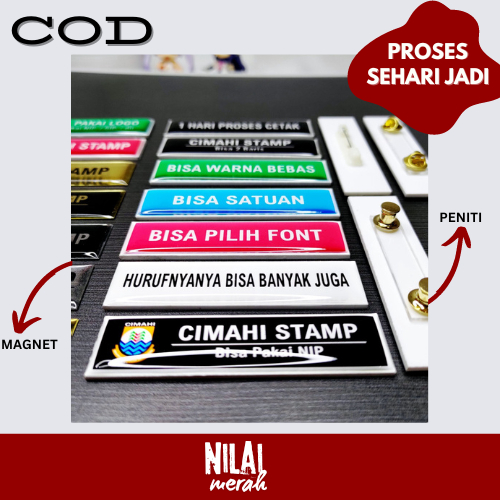 

PAPAN NAMA DADA / Nametag COSTUM logo sekolah guru