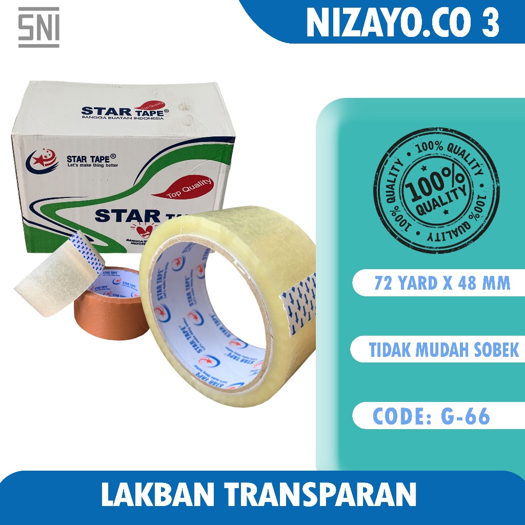 

Startape Lakban Transparant Bisa COD Ukuran 72yard X 48mm Harga Termurah