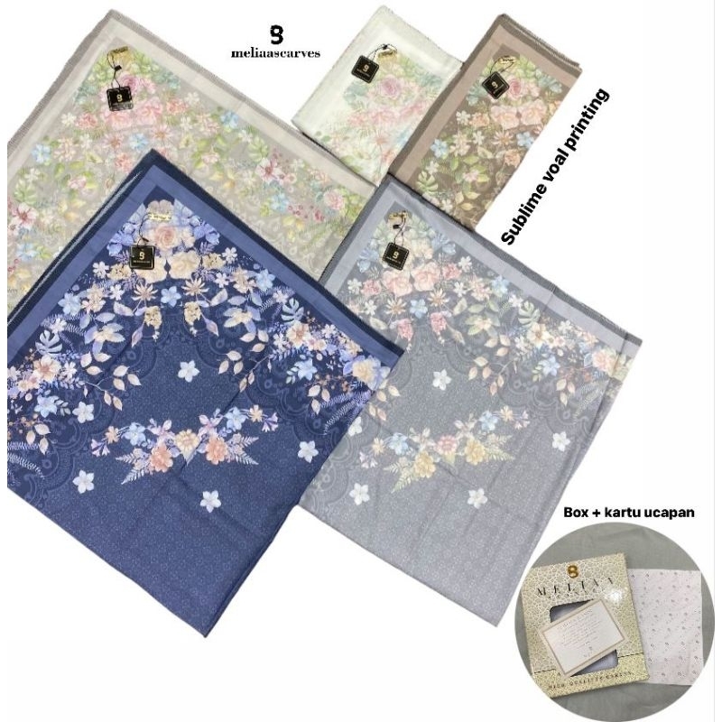MELIAA SCARVES HIJAB PRINTING PREMIUM READY STOK REAL PICT MELIAA BOX