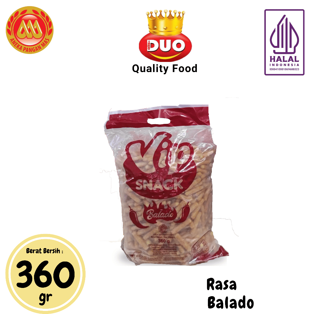 

DUO VIP Stik Balado Gurih - 1 Pack x 360gr Snack Cemilan Anak Murah