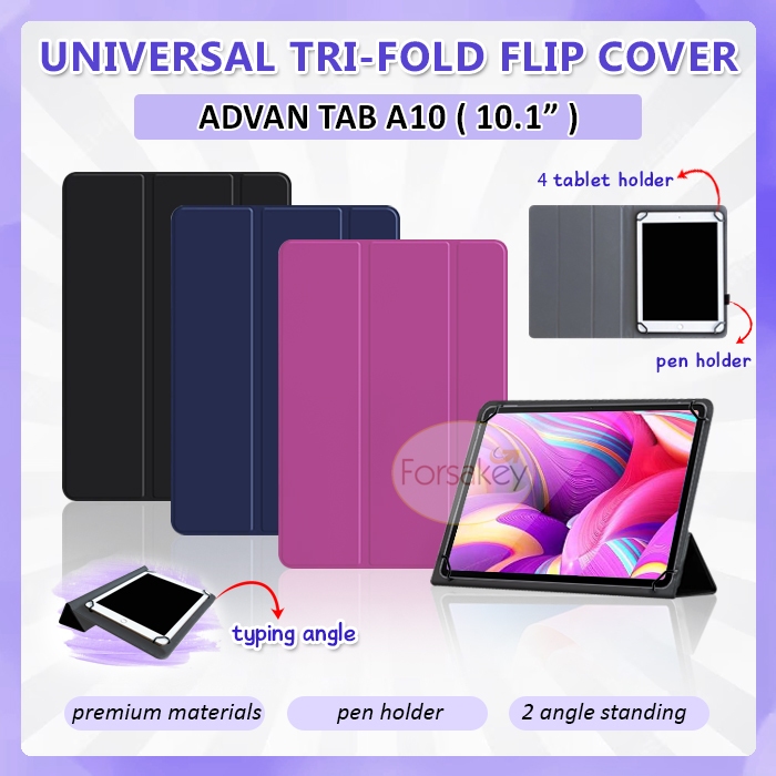 Advan Tab A10 A 10 10.1 Inch Tablet Wifi Series 2024 Flip Case Casing Book Cover Sarung Kesing