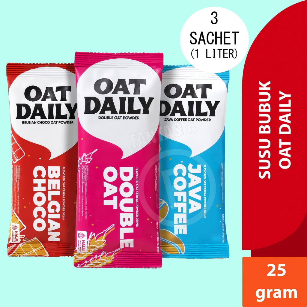 

OAT DAILY ANEKA SUSU BUBUK OAT FLAVORED Powder 25gr PACK ISI 3 PCS 1 LITER FUN CORNER DENGAN PAKING AMAN