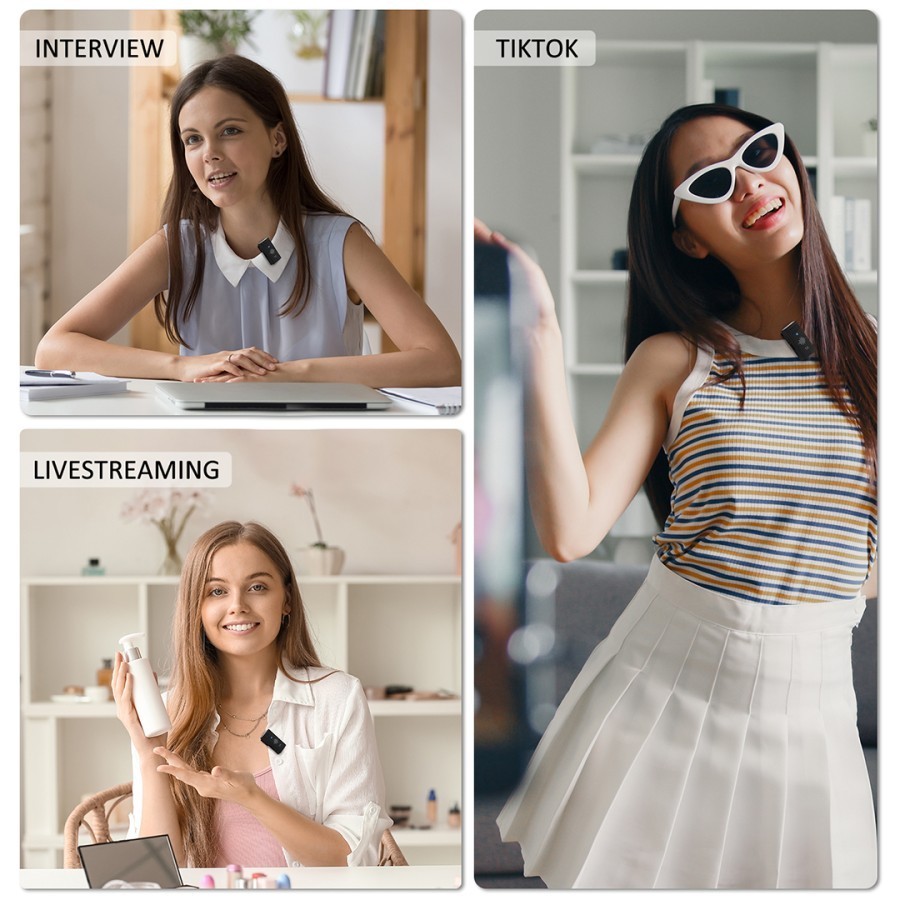 Takara Intro X3 Lite Version Digital Wireless Mic Microphone System for Type C / Lightning IOS