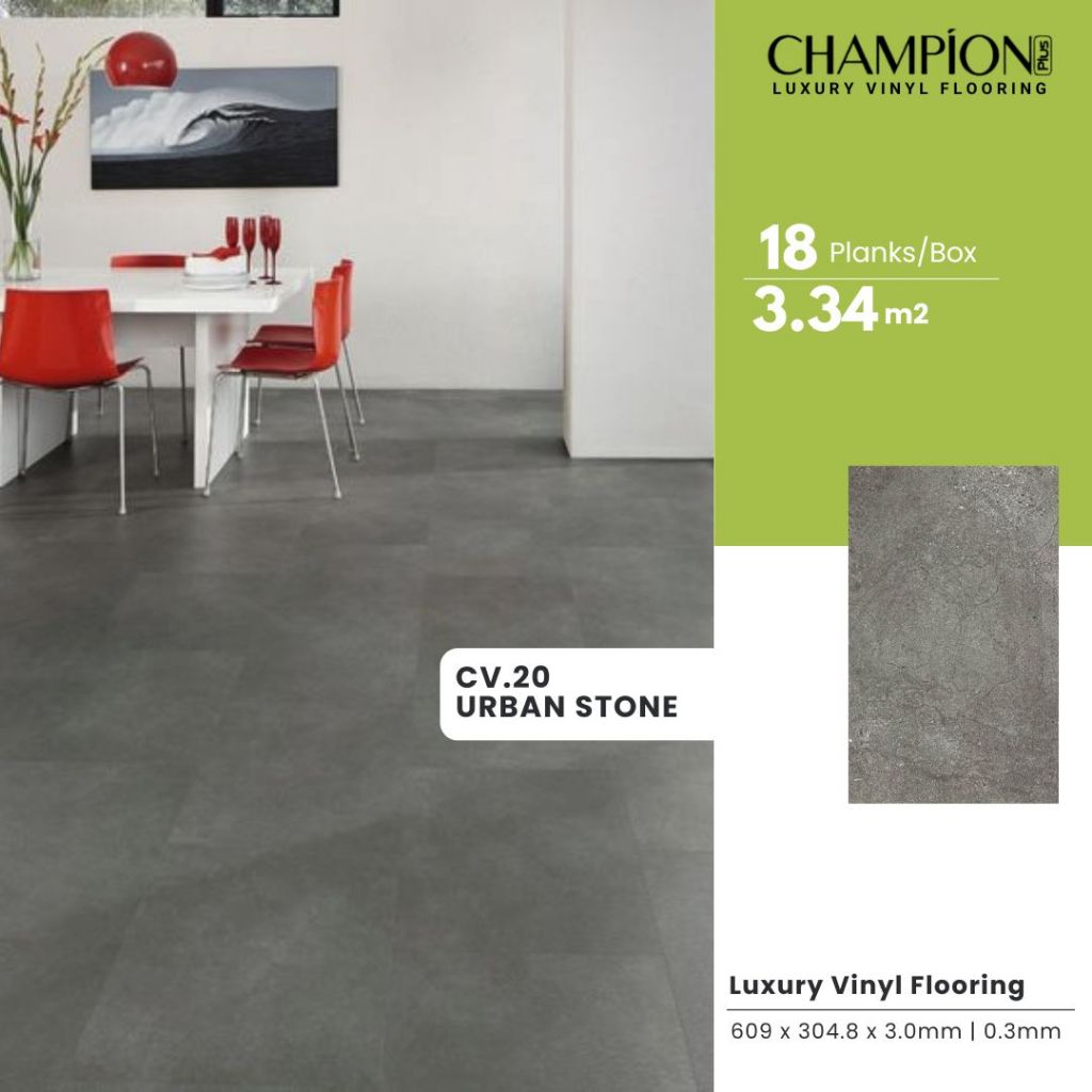 Lantai Vinyl Champion 3mm Motif Semen / Karpet Vinyl Tile champion Motif Semen murah