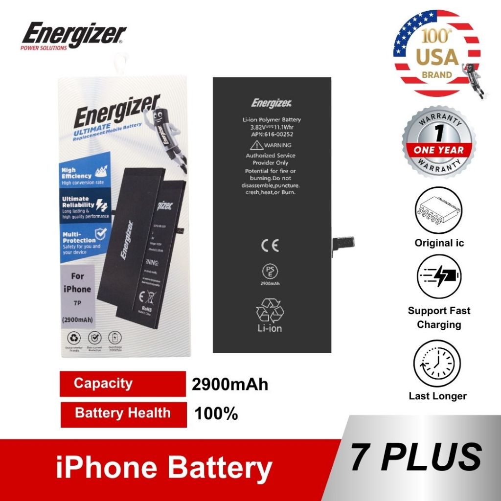 Energizer Battery Baterai Batre iPhone 7 Plus Original