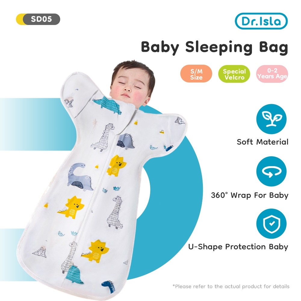 Dr.isla Bedong Bayi 100% Katun Sleep Sack Bayi Selimut Bayi Terbuka Ritsleting Matras & Sprei Kanton