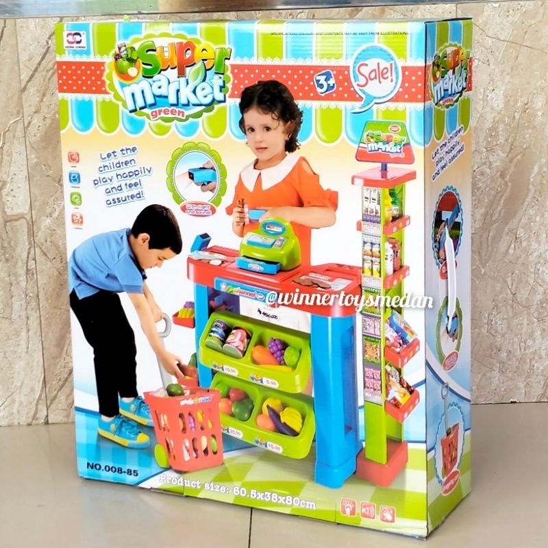 Mainan Kitchen Set Besar Super Market Green / Mainan Kitchen set Jumbo (FH)