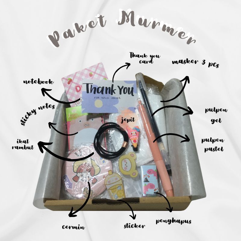 

Hampers Paket Murmer - Set 9 in 1 + box / Gift Hampers ATK / Gift Box / Gift Stationery