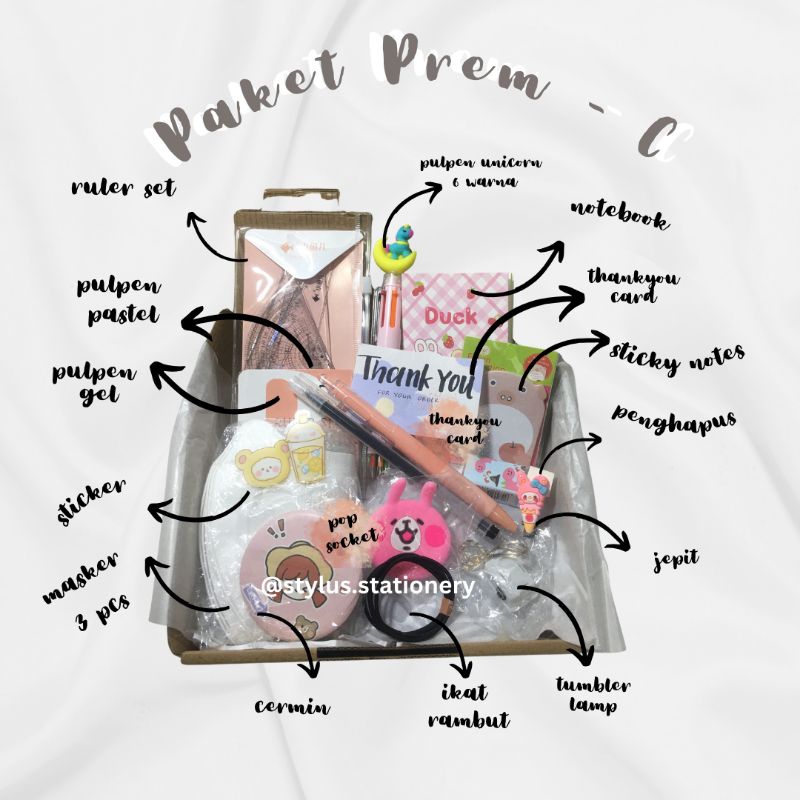 

Hampers Paket Premium C - Set 13 in 1 + box / Gift Hampers ATK / Gift Box / Gift Stationery