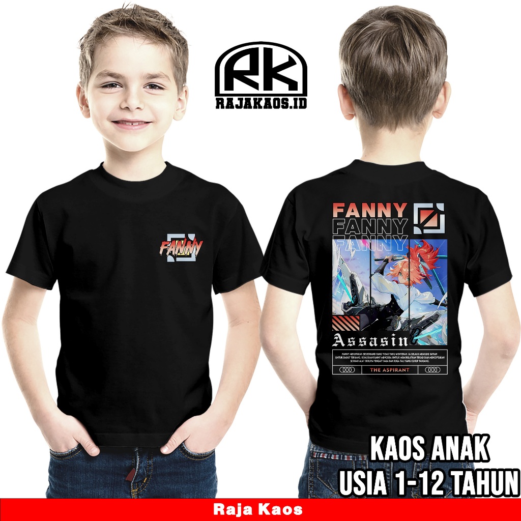 KAOS ANAK MOBILE LEGEND FANNY ASPIRANT - KAOS FANNY ASSASIN - KAOS NYAMAN DAN ADEM UNISEX
