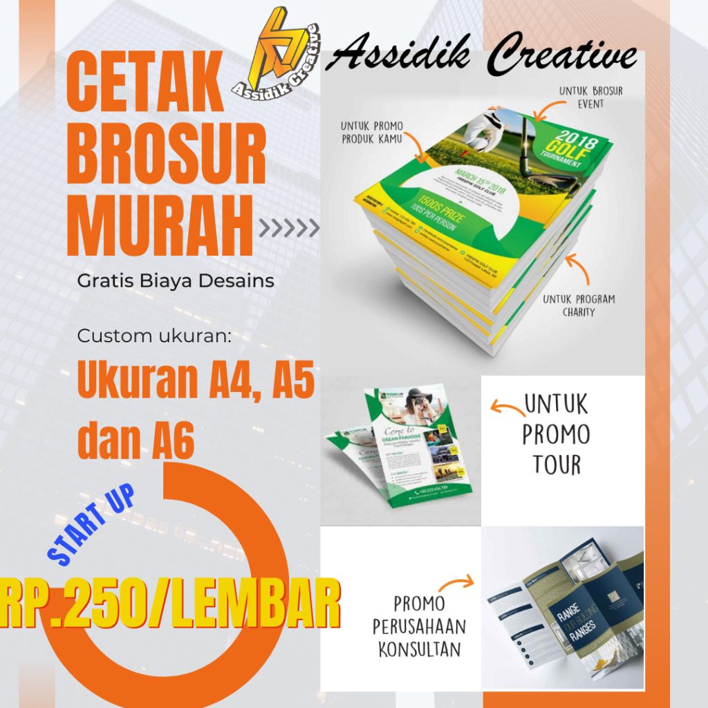 

Cetak Brosur Promosi Custom A6 A5 A4 Satu sisi Atau dua Sisi Art Paper Media Promosi Kertas