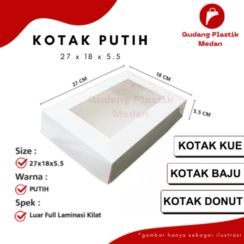 

[50 PCS] KOTAK DONUT PUTIH - BOX DONUT - DUS DONUT - KOTAK BAJU