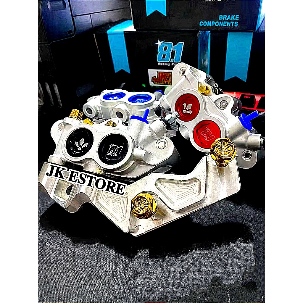 Paket Kaliper 8.1 Depan 4 Piston NMAX + Baut Kaliper 4Pcs + Breket Kaliper NMAX