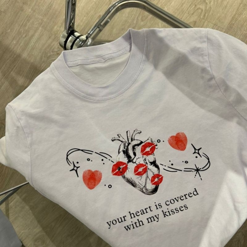 Kaos Bucin Heart Kisses | Kaos Couple | Kaos Bucin