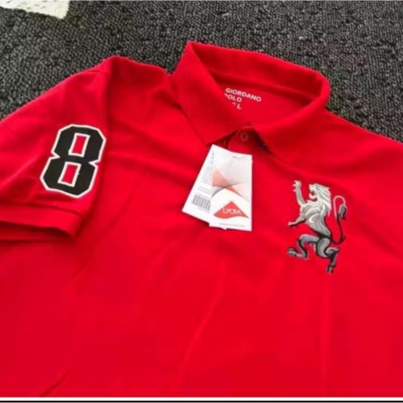 Polo Shirt GIORDANO 3D Lion (Men) Original/atasan pria/polo terbaru Lion & embos/bisa COD