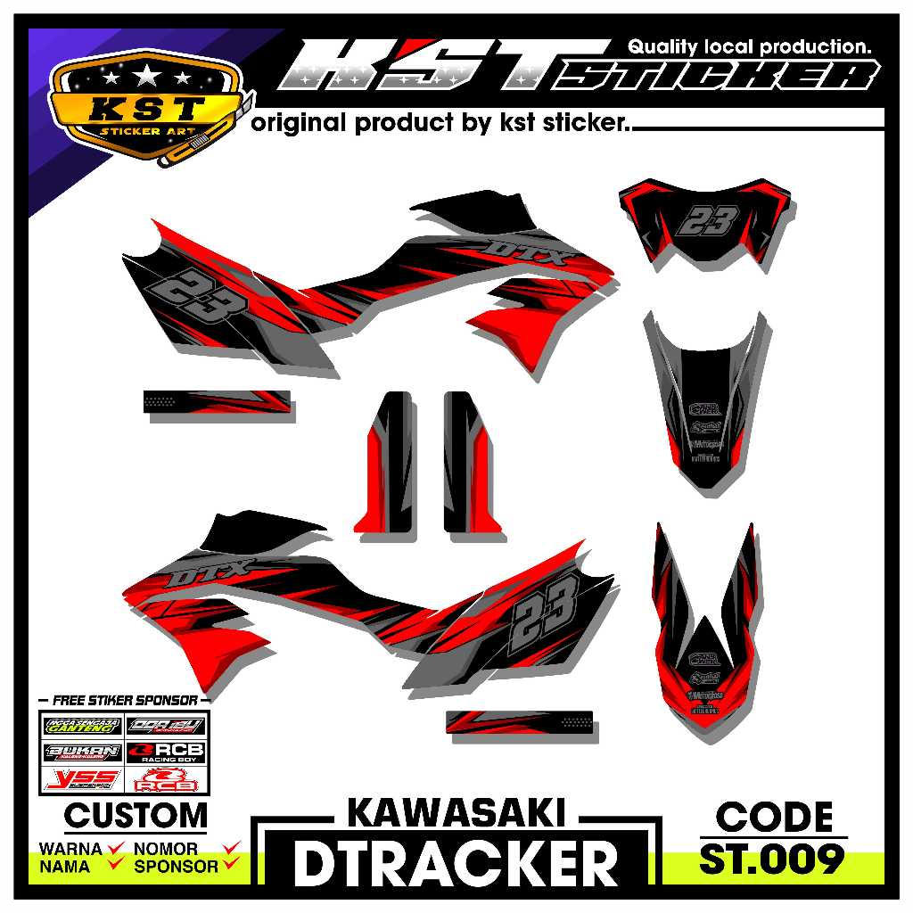 Striping Dtracker - Sticker Striping Kawasaki Dtracker. ST 009