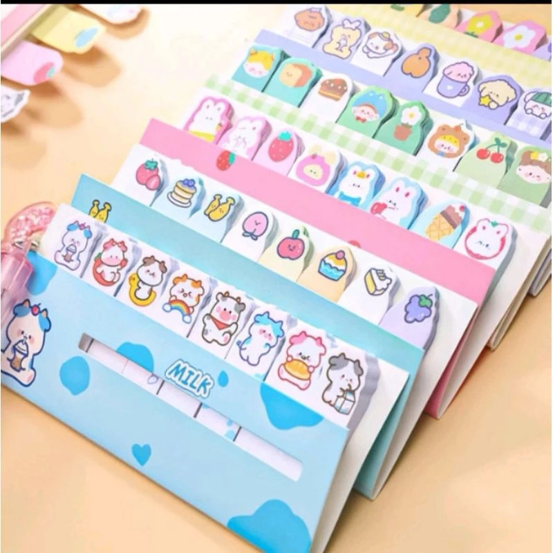 

200 lembar sticky note inner warna neon index pembatas lucu