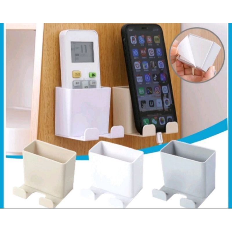 HOLDER TEMPEL DINDING 2IN1 KOTAK PENYIMPANAN CHARGER HP