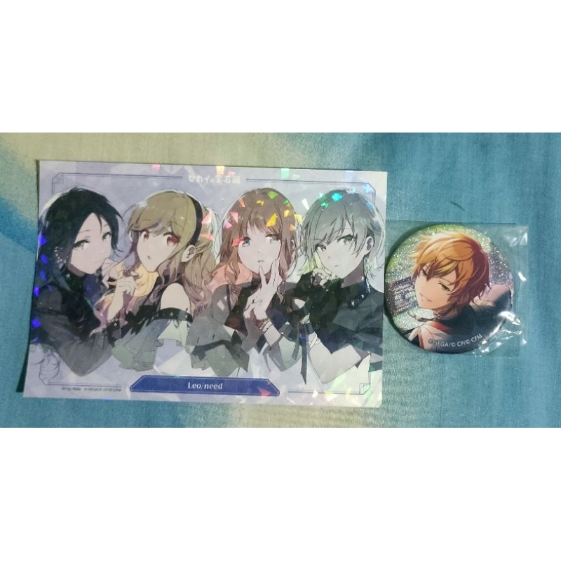 Project Sekai Glitter Badge & 2 Pashakore Shinonome Akito+Jewel Card Postcard LeoNeed