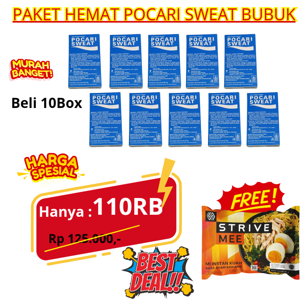 

Hangermedal Spesial Bundle Paket Hemat Nutrisi Pocari Sweat Bubuk Sachet Isotonic