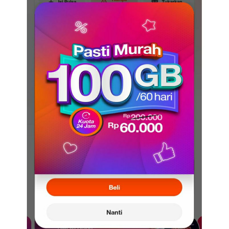 (KARTU SAJA) PERDANA TRI SAKTI 100GB 60HARI BISA BERULANG
