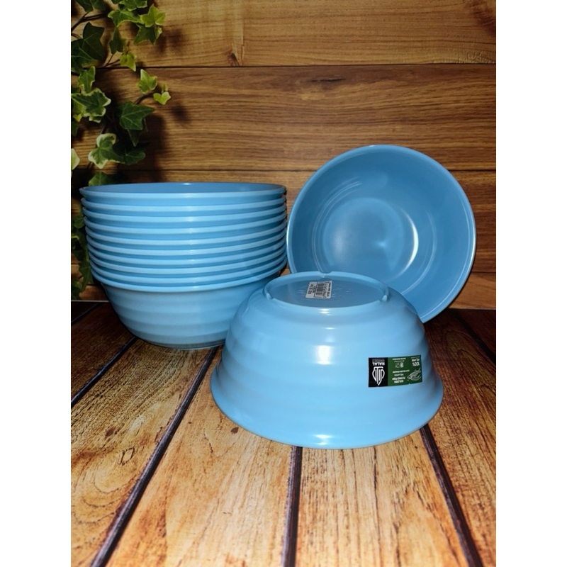 MANGKOK MELAMIN ULIR GOLDEN FLYING FISH #BIRU