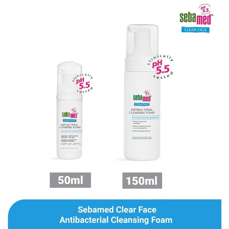 TOKU Sebamed Clear Face Anti Bacterial Antibacterial Cleansing Foam 50 ml 150ml - Sebamed Foam 50ml 