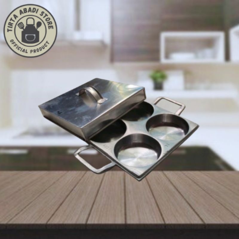 Loyang Cetakan Cilor Lobang 4 Plus Tutup / Wajan Cetakan Telur Dadar / Cetakan Martabak Mini