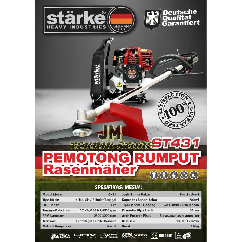 Mesin potong rumput 4tak STARKE ST431/Brush cutter STARKE 4tak