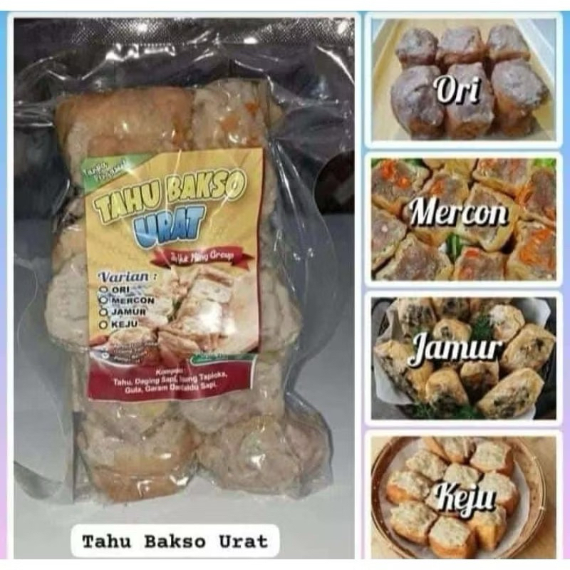 

Tahu Bakso Urat Mix 8pcs (Mercon, jamur Kuping, Ori, Keju) / premium Original 15pcs by Yuk Ning Group