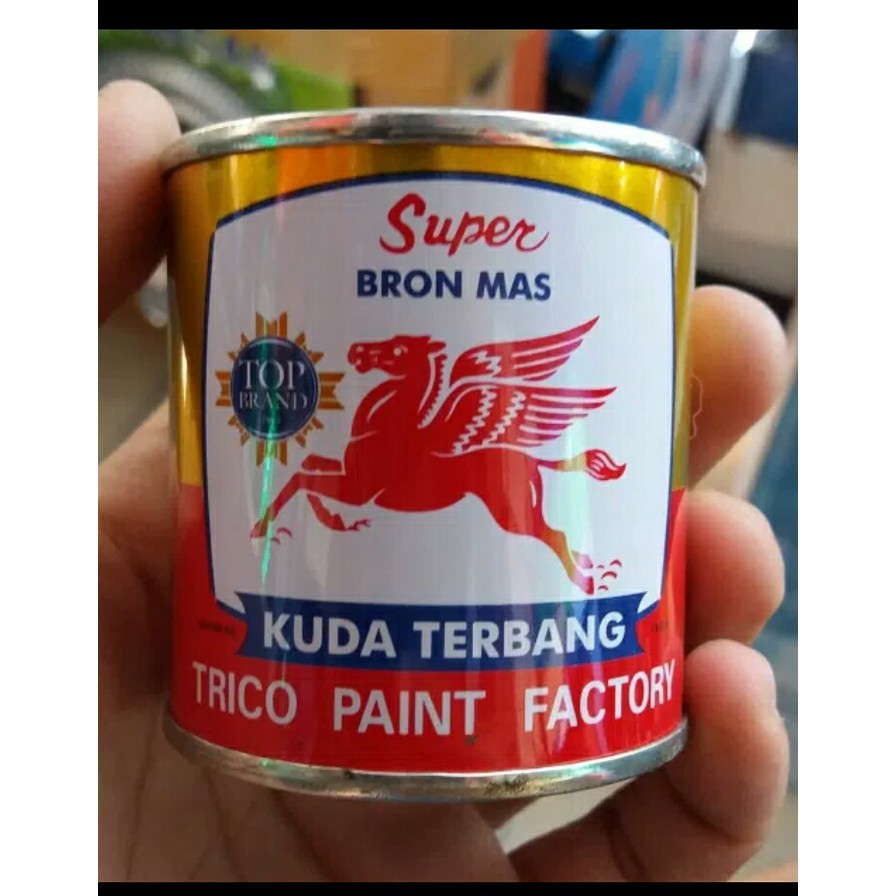 

mh Cat Kuda Terbang Emas Untuk Kayu Dan Besi Warna Gold Kemasan Kecil 100 Ml