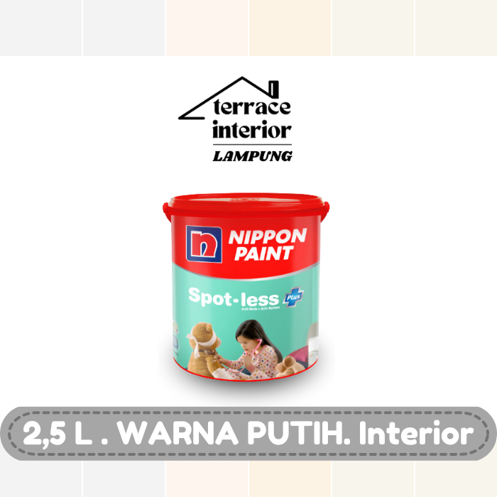 Cat Tembok Spotless Plus Nippon Paint Interior Warna Putih 2.5 Liter