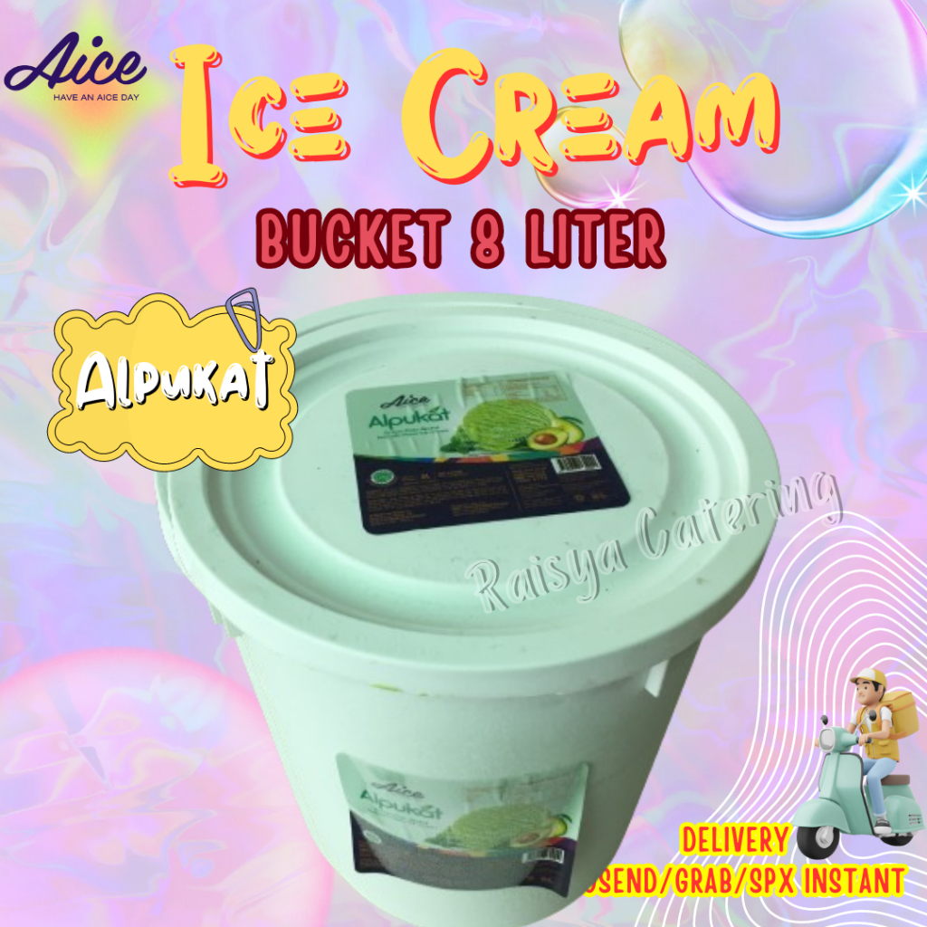 

AICE Avocado Bucket Ice Cream Es Krim Ember 8Liter / Eskrim Rasa Alpukat 8Liter