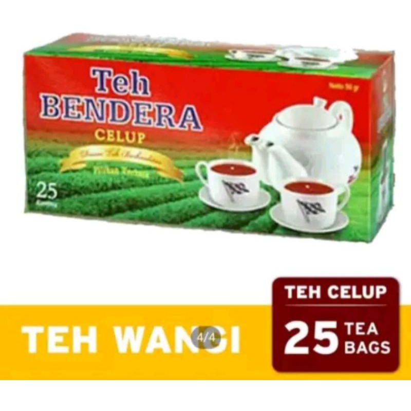 

TEH CAP BENDERA 1 BOX ISI 25 KANTONG TEH CELUP