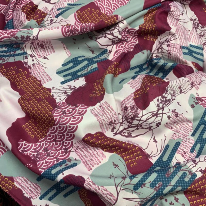 Kain - Kain Motif - Kain Marmara Silk - Kain Silk Satin Maxmara - Kain Maxmara Silk Motif