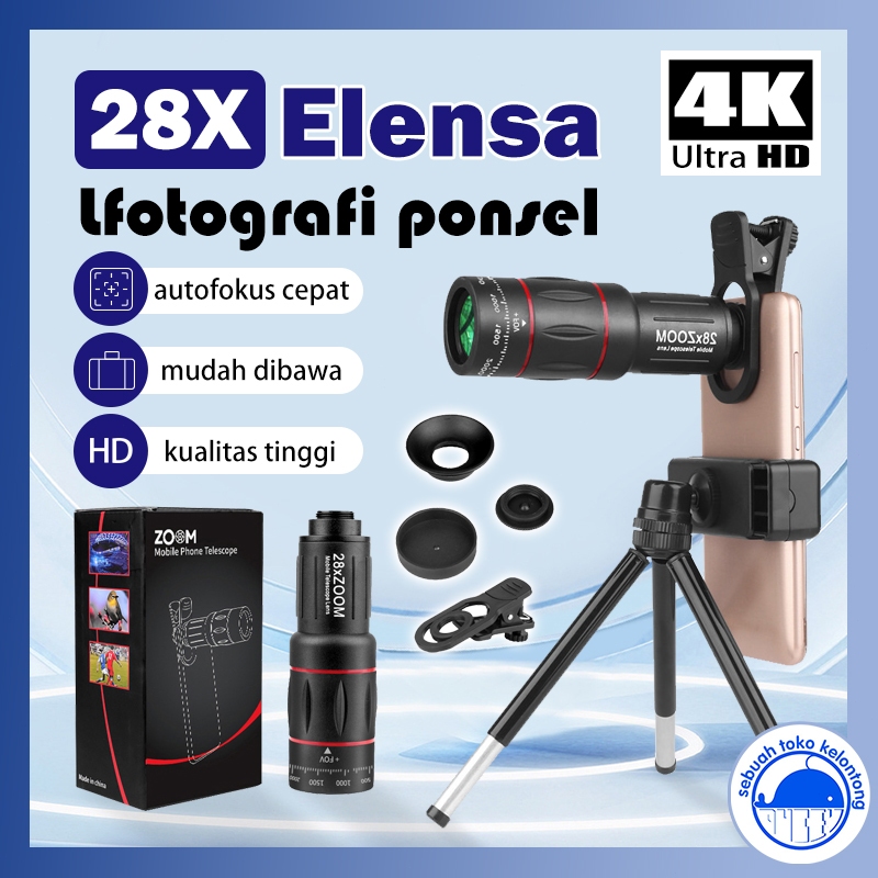 APEXEL 28X Lensa Tele Zomm HP Lens Kamera TeleZoom
