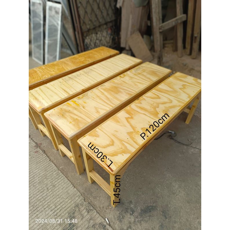 Bangku panjang/kursi panjang ukuran P.120cxL.30xT.45cm bahan kayu jati Belanda kursi meja makan/kurs