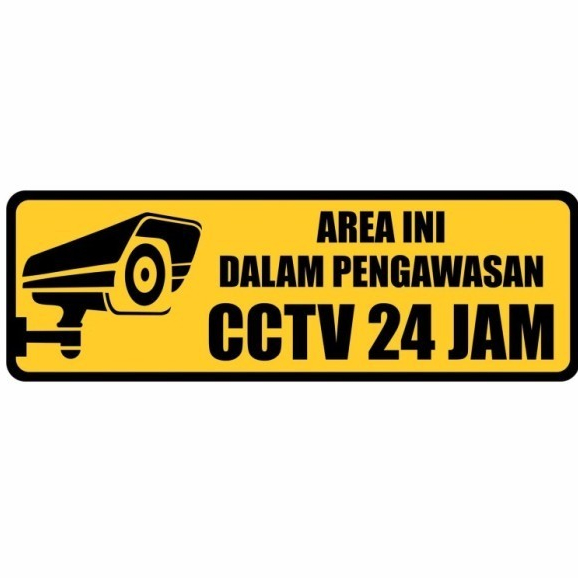 

stiker area ini dalam pengawasan cctv 24jam Kuning