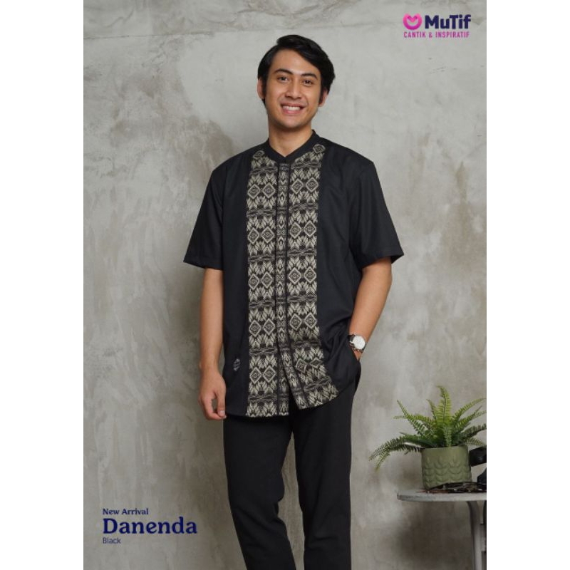 KOKO DEWASA LENGAN PENDEK KOKO DANENDA BLACK BY MUTIF (KOKO MUTIF)