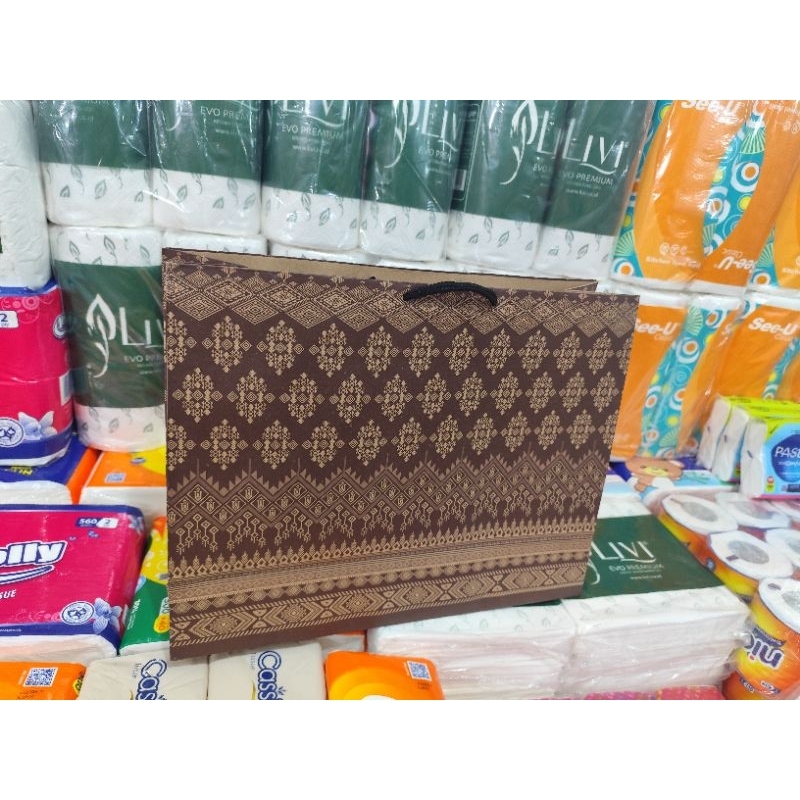 

paper bag jumbo landscape batik bahan tebal isi 12 pcs new