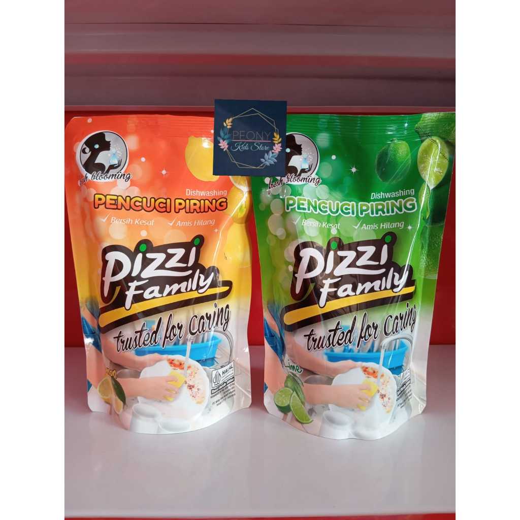 PIZZI SABUN CUCI PIRING 600ml/ pizi family dishwashing liquid lime & lemon 600 ml
