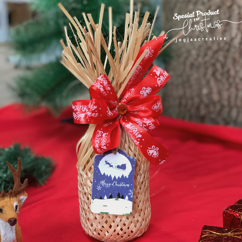 [Christmas Series] KRONGSO Bambu Natural PITA NATAL besek ikat krongso bambu keranjang kue kreneng k
