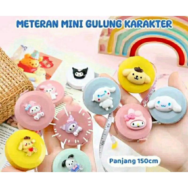 Meteran Mini Gulung Karakter /Meteran Baju Meteran jahit 150cm
