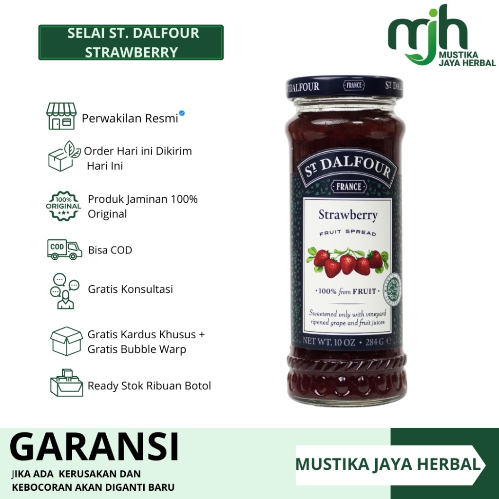 

Selai St. Dalfour Strawberry Fruit Spread 284 gr