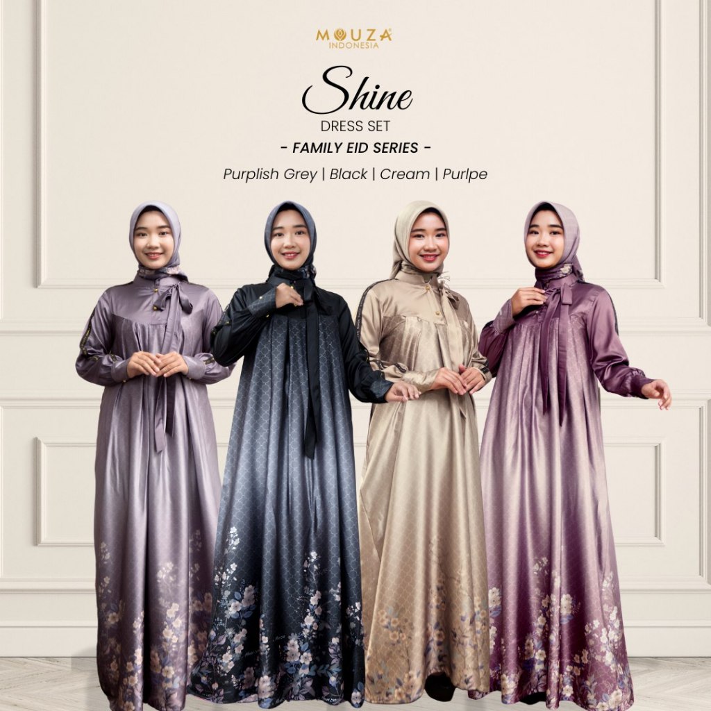 Shine Dress By Mouza Gamis Wanita Perempuan Syari