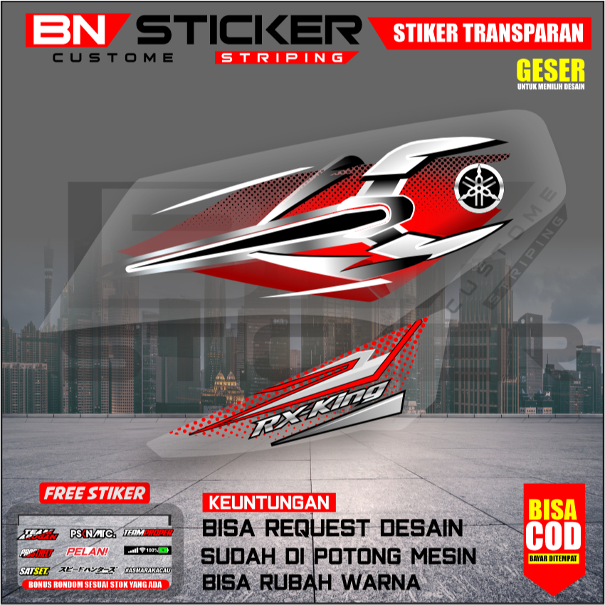 STRIPING DECAL RX KING FACELIFT CUSTOM TRANSPARAN STRIPING RX KING VIRAL UV PREMIUM MAX DECAL IX-19