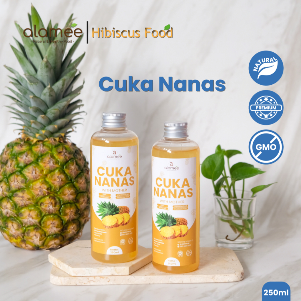 

ALAMEE Cuka Nanas Original Pineapple Cider Vinegar With Mother Organik Asli 250lm