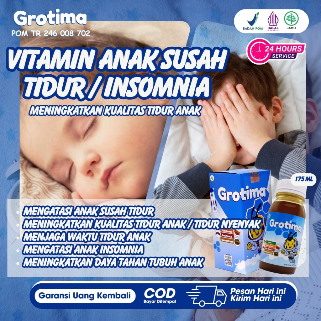 Madu Anak Susah Tidur / Vitamin Anak Susah Tidur Madu Grotima / Madu anak insomnia